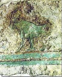 Bull fresco, possibly deity